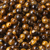 LAIDANLA Tiger Eye 6mm Natural Stone Beads Round Loose Gemstone Stone Beads for DIY Bracelet Necklace Earrings Jewelry Making Po