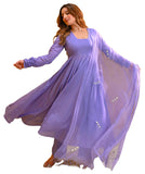 Gosriki Women'S Rayon Viscose Solid Anarkali Kurta With Pant & Dupatta (Tuntun Blue-Gs_M_Blue_Medium),Blue,,B0DRZNQ15N