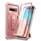 Dexnor for Samsung Galaxy S10+ Plus Case, [Built in Screen Protector and Kickstand] Heavy Military Grade Protection Shockproof P