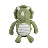 FLUFFYFUN 100% Organic Cotton Baby Stuffed Animals | 7.1 Green Dinosaur Plush for Newborn