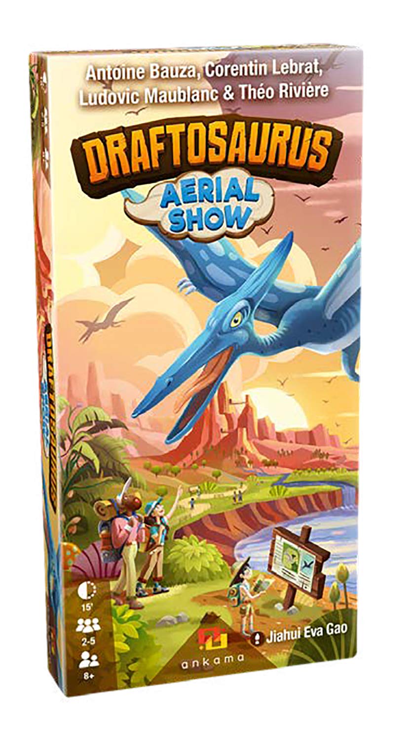 Ankama Draftosaurus: Aerial Show - Add New Dino-Meeples To Your Park, New Ways To Score Points, Play With Or Without Marina Expa