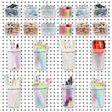 Sliner 20 Pcs Pegboard Organizer Kit Pegboard Bins Cups Hooks and Loops Storage Arrange System Kit Assortment for Garage Craft O