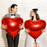Gejoy 4 Pieces 32 Inches Large Heart Shaped Balloons Huge Red Foil Valentine Love Balloons for Wedding Engagement Anniversary Pa