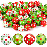 Zhanmai 60 Pcs Red and Green Christmas Stress Ball Bulk 1.57 Inch Lime Green Foam PU Stress Relief Balls Squeeze Mini Xmas Stres