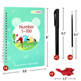 5 PCS Grooved Writing Books for Kids Children Reusable Magic Practice Copy Book Writing Workbook Magic Ink Copy Books for Presch