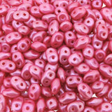 Czech Superduos Two-Hole Super Duo Seed Beads 5 x 2.5mm Pearl Shine Light Pink 22.5 Grams