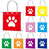 Teenyyou 24 Pcs Dog Paw Clear PVC Gift Bags with Handle Puppy Party Favor Reusable Plastic Wrap Tote Goodie Candy Treat Gift Bag