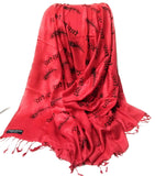 Chircrafts Traditional Cotton Blend Stole Shawl Scarves Beautiful Radhe Radhe Print For Women Girls (Red)