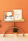 Kalalou Cll2548 Antique Brass Console Table With Arched Base