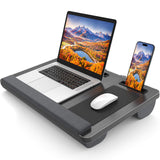 HETTHI Laptop Lap Desk, Portable Large Laptop Desk for Bed, Up to 17 Inch Lap Pad Tray with Wrist Rest, Mouse Pad, Tablet Phone 