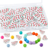 Kovict 15Pcs White Christmas Tree Silicone Focal Beads, Focal Silicone Beads for Keychain Christmas Pens Making