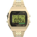 Timex Unisex T80 Steel 36mm Watch - Gold-Tone Band Digital Dial Gold-Tone Case