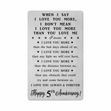 CPLJW 5 Year Anniversary Card Gifts for Women Men, 5th Anniversary Card Gifts for Him Her, 5 Years Married Gift for Husband Wife