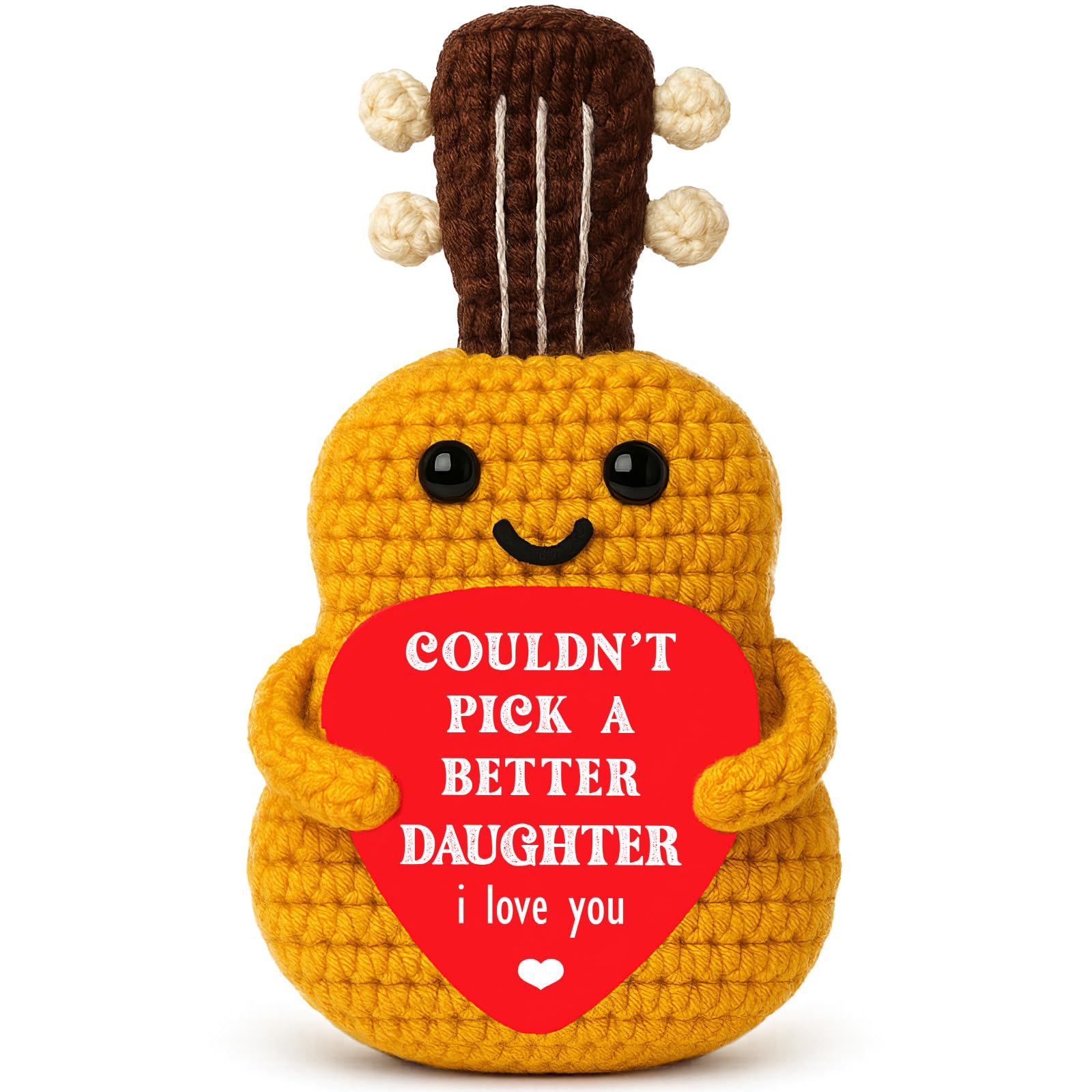 Daughter Gifts from Mom Dad for Year Old Girl Christmas Birthday Inspirational Crochet Guitar for Teen Girls Bonus Step Daughter