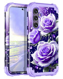 Miqala for Galaxy S23 FE 5G Case,Glow in The Dark Three Layer Heavy Duty Shockproof Full Protection Hard Plastic Bumper+Soft Sil