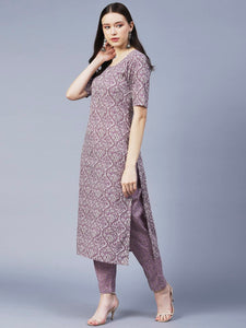 Gosriki Women'S Cotton Blend Printed Straight Kurta With Pant (Batakli-Purple-Gs_M_Purple_Medium),Purple,,B0BR169654