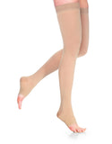 DYNAVEN by Sigvaris Womens Compression ThighHighs 2030mmHg Open Toe & GripTop Design for Enhanced Support Large Long L