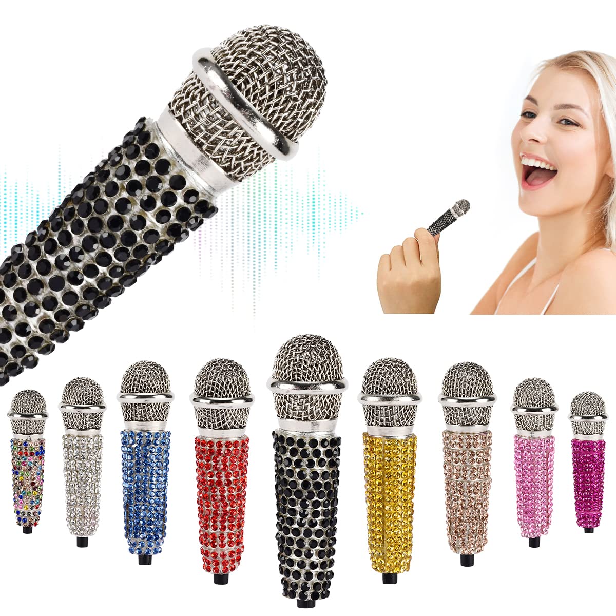 DELADOLA Mini Microphone,Portable Vocal Tiny Microphone, Asmr Microphone,Phone Microphone, Mini Karaoke Microphone for Voice Rec