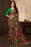 Gosriki Women'S Printed Semi Georgette Saree With Blouse (Apne-Purple-Gs_Purple),Purple,,B0BM9ZW287