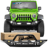 Nilight Front Bumper Compatible for 2007 2008 2009 2010 2011 2012 2013 2014 2015 2016 2017 2018 Jeep Wrangler JK/JKU Rock Crawle