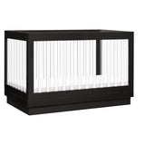 Babyletto Harlow Acrylic 3-in-1 Convertible Crib with Toddler Bed Conversion Kit in Washed Natural with Acrylic Slats, Greenguar