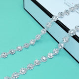 Yhsheen 1 Yard Bling Elegant Rhinestone Trim Crystal Rhinestone Chain Rhinestone Applique for DIY Decoration & Bridal Costume Em