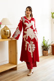 Gosriki Women'S Rayon Viscose Straight Printed Kurta With Palazzo (Cukari Red-Vks02-Gs_L_Red_Large),Red,,B0DS9FN7KN