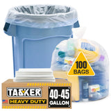 45 Gallon Clear Recycling Trash Bags, (Huge 100 Bags w/Ties) Extra Large Trash Bag Liners. 40 Gallon, 42 Gallon, 44 Gallon, 45 G
