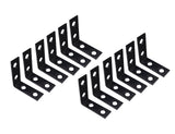 QCAA Angle Bracket Corner Brace Durable Thicker Steel Construction, Black, 1-1/2x1-1/2 x1/2 x1.8 mm, Made in Taiwan, 12 Pack