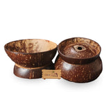 Coco Land Coconut Shell Planter Bowl (2, Glossy Polished 2 Pcs)