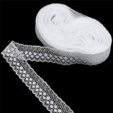 ZNZAKKA White Lace Ribbon Sewing Eyelet Lace Trim for Crafts Bridal Wedding Decorations, Bouquet and Gift Packaging (1.26Inch, 2