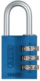 ABUS 145/30 C Aluminum Resettable Combination Padlock, 3 Dial, Blue