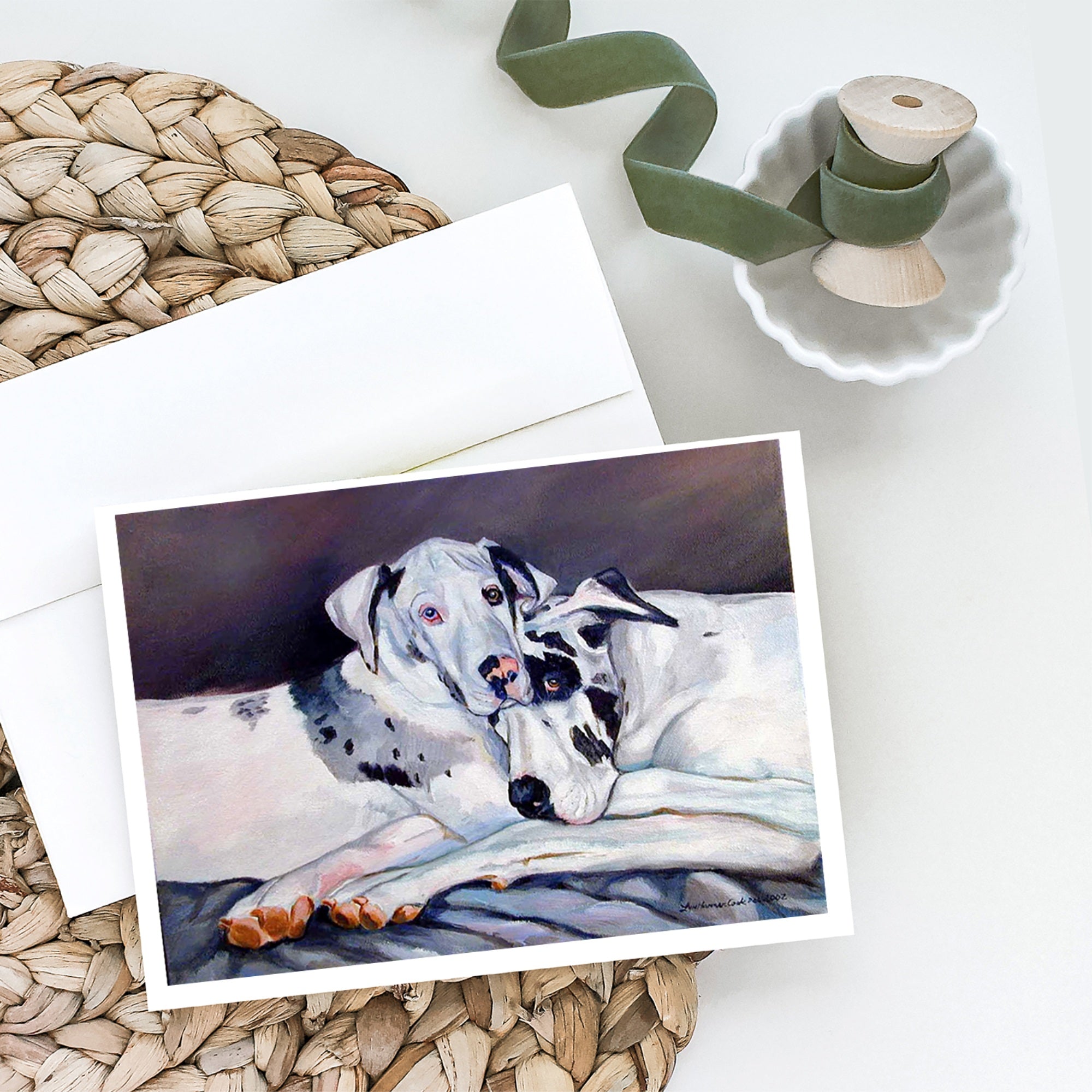 Harlequin Natural Great Danes Greeting Cards And Envelopes Pack Of 8