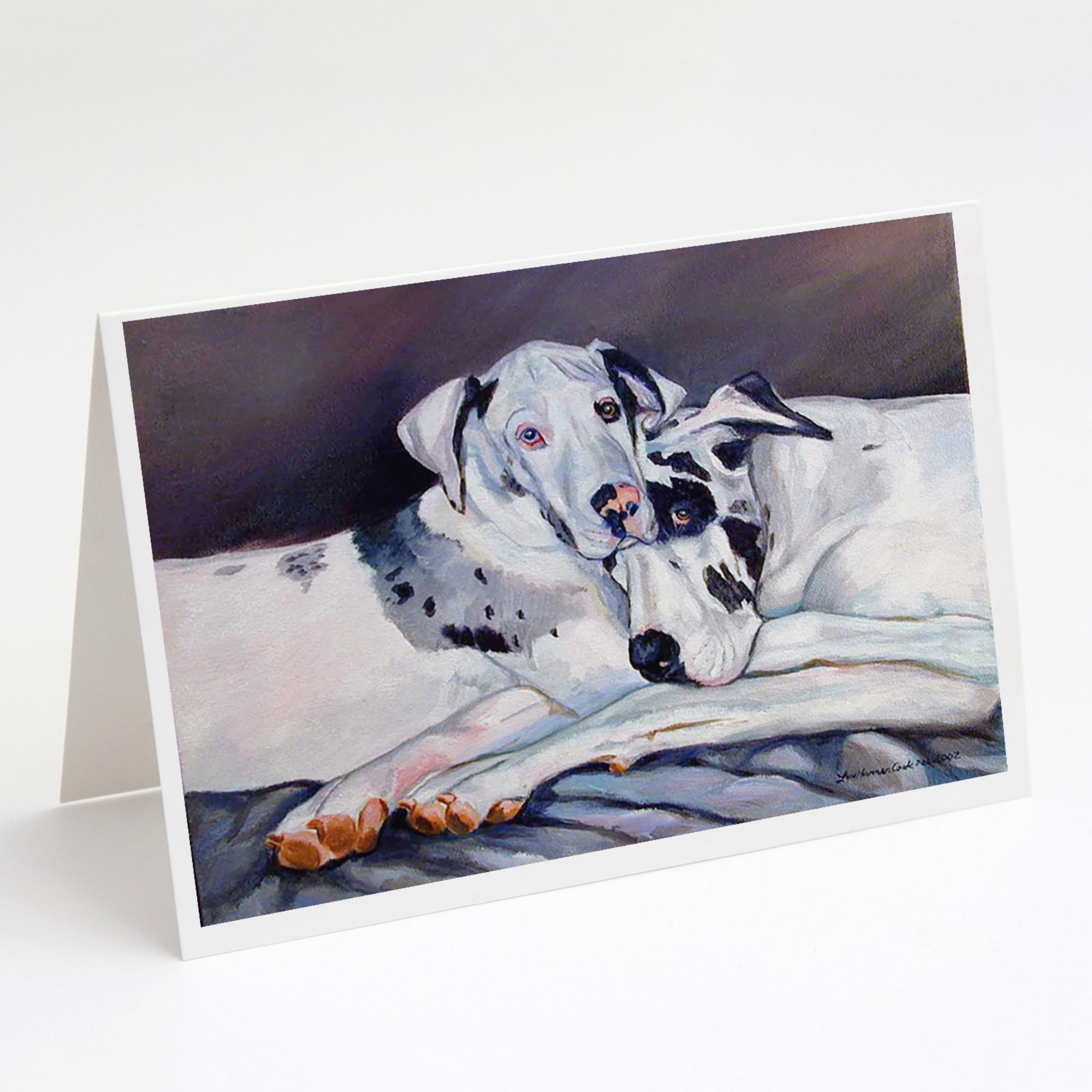 Harlequin Natural Great Danes Greeting Cards And Envelopes Pack Of 8