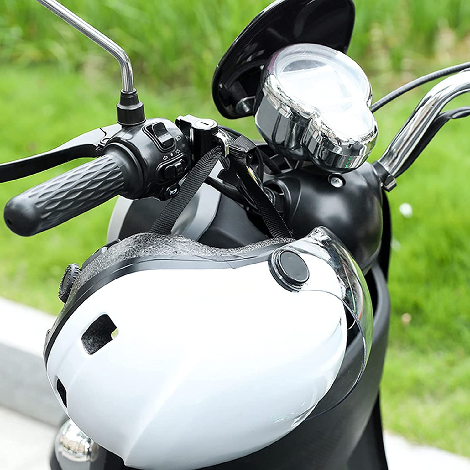 Universal Motorcycle Helmet Lock Anti-Theft Helmet Safety Lock Metal 22Mm-26Mm Black With 2 Keys Motorcycle Accessories (Ths2002