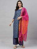 Gosriki Women'S Rayon Kurta Palazzos And Dupatta (Client-Blue_S-Go Small),Blue,,B092D2VLJ8