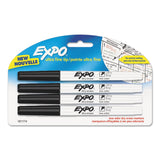 EXPO 1871774 LowOdor DryErase Marker Ultra Fine Point Black 4/Pack