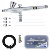 Master Performance G266 Pro Set Master Airbrush with 3 Nozzle Sets (0.2, 0.3 & 0.5mm Needles, Fluid Tips & Air Caps), Cutaway Ha