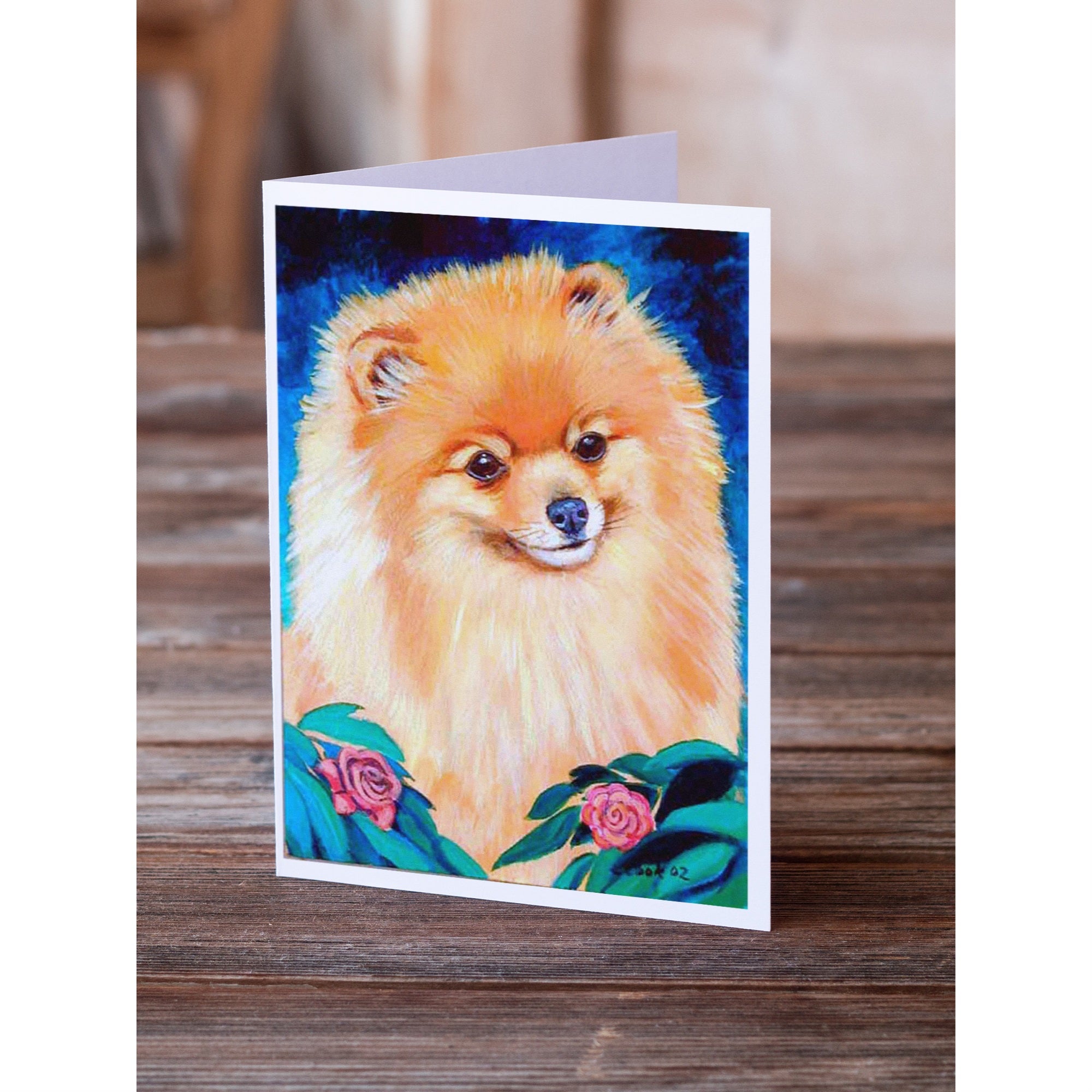 Pomeranian Greeting Cards And Envelopes Pack Of 8