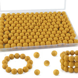 Kovict 200pcs Silicone Beads, 12mm Silicone Beads for Keychain Making, Pens Bracelet Necklace DIY Crafts(Mustard Yellow)