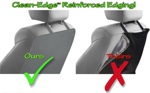 TIKE SMART Luxury Clean-Edge Kick Mat w/Mesh Pocket - Seat Back Protector and Seat Cover with Invisible Strap and Stiff Edging -