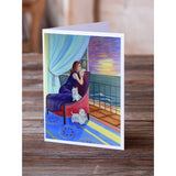 Lady With Her Westie Greeting Cards And Envelopes Pack Of 8