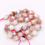 Malahill Wholesale Natural Stone Beads for DIY Jewelry Making Sold per Bag 5 Strands and one roll Cord Inside Faceted S Shape Pi