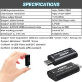 AMZHRLY 4K HDMI to USB 2.0 Video Capture Card 1080P Cam Link Card Game Capture Card Adapter Screen Record Capture Device for Str