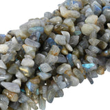 TUMBEELLUWA Polished Semi Precious Loose Beads for Jewelry Making, 5-8 mm Chips Tumbled Stones Beads 33 Strand, Labradorite