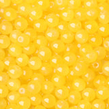 NUKAYAI 500Pcs Yellow Glass Beads for Bracelets, 8mm Round Glass Crystal Beads for Bracelet DIY Crafts Making Kits Earring Neckl