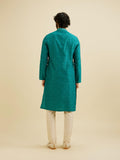 Manyavar Men'S Viscose Blend Jacquard Embroidered Kurta Pyjama Set (Green,S)