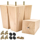 TCHOSUZ 8 Inch / 20 cm Wooden Furniture Legs, Set of 4 Solid Wood Mid-Century Modern Pyramid Replacement Feets with 5/16 inch Bo