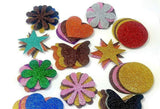 Eclet Mixed Shaped Glitter Eva Foam Self Adhesive Stickers For Art & Craft, Card Making, Scrapbooking, Paper Decoration, School 