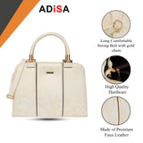 Adisa Two Tone Handbag Shoulder Bag For Women And Girls With Sling Belt (Off White),Off White,,B0C6MBSP9Y